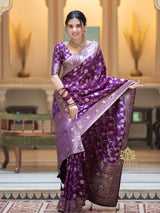 Berry Purple Banarasi Uppada Silk Saree