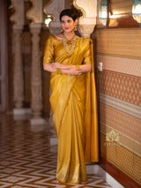 Medallion Golden Yellow Kanchipuram Silk Saree