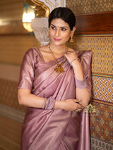 Lilac Purple Kanchipuram Silk Saree