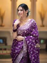 Berry Purple Banarasi Uppada Silk Saree