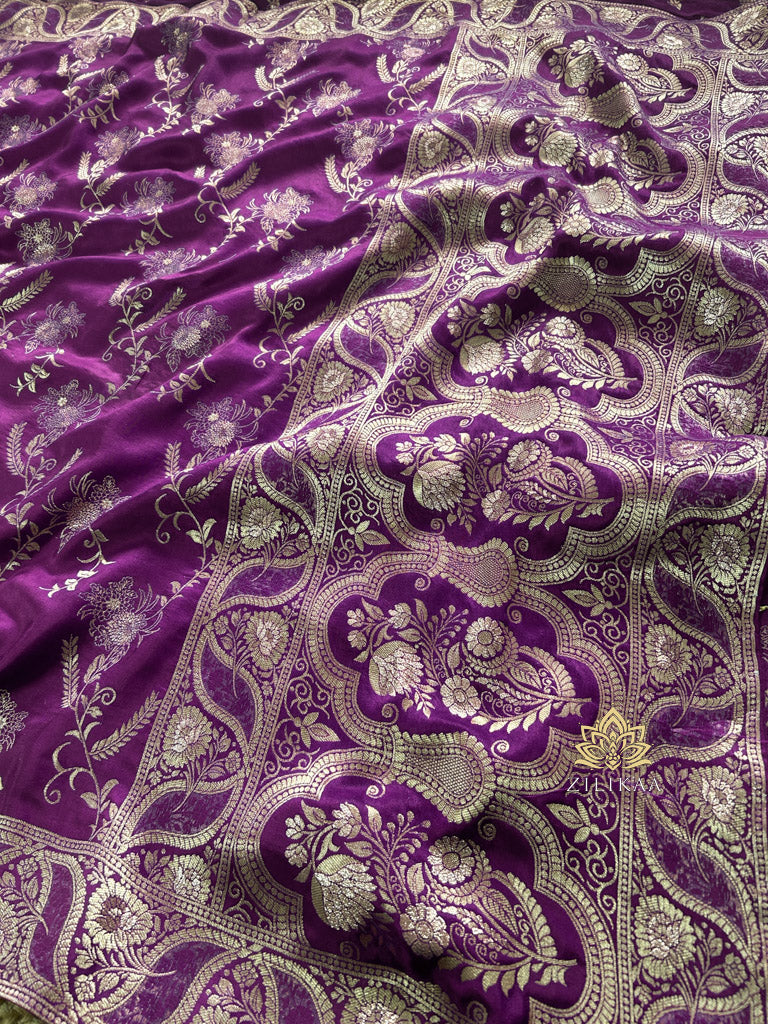 Berry Purple Banarasi Uppada Silk Saree