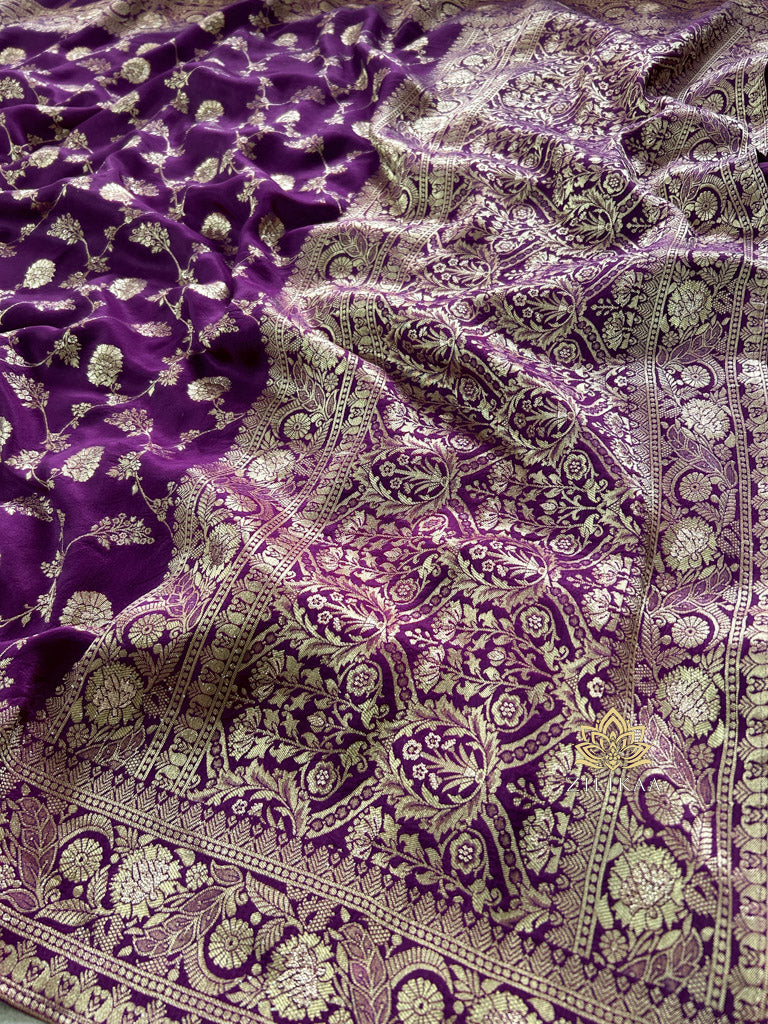 Berry Purple Banarasi Uppada Silk Saree