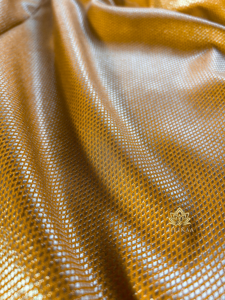 Medallion Golden Yellow Kanchipuram Silk Saree