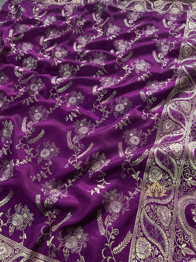 Berry Purple Banarasi Uppada Silk Saree