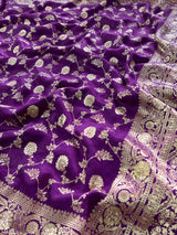 Berry Purple Banarasi Uppada Silk Saree