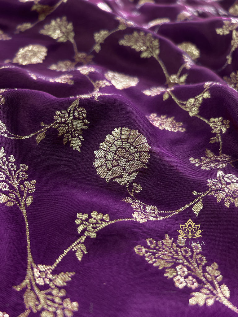 Berry Purple Banarasi Uppada Silk Saree