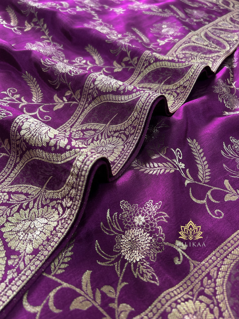 Berry Purple Banarasi Uppada Silk Saree