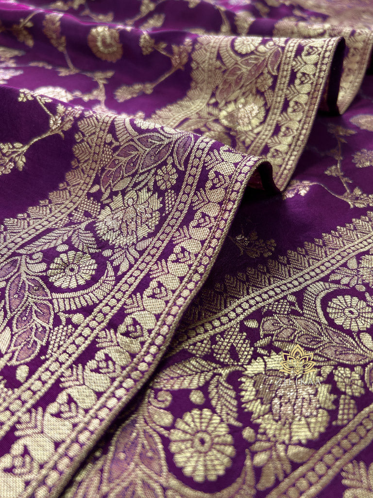 Berry Purple Banarasi Uppada Silk Saree