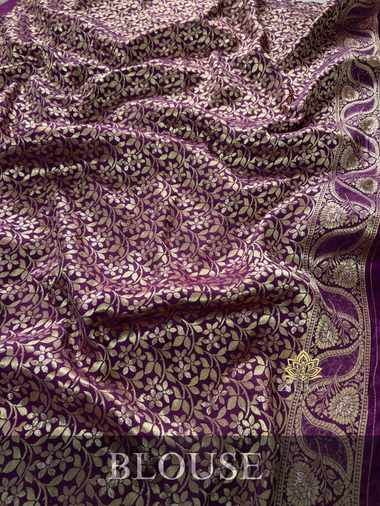 Berry Purple Banarasi Uppada Silk Saree