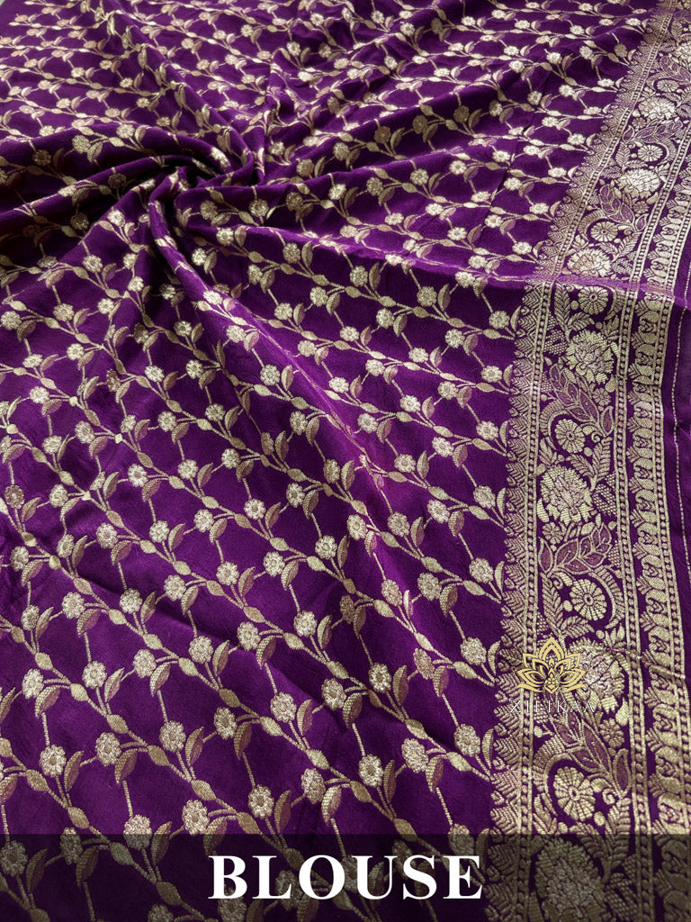 Berry Purple Banarasi Uppada Silk Saree