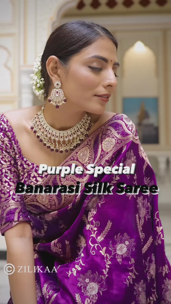 Berry Purple Banarasi Uppada Silk Saree