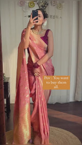 Orchid Pink Banarasi Uppada Silk Saree